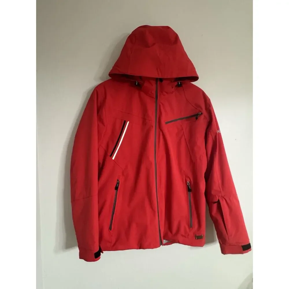 Karbon Hydrogen Ski Jacket Men Medium Red Thermore Hooded Reflective Waterproof